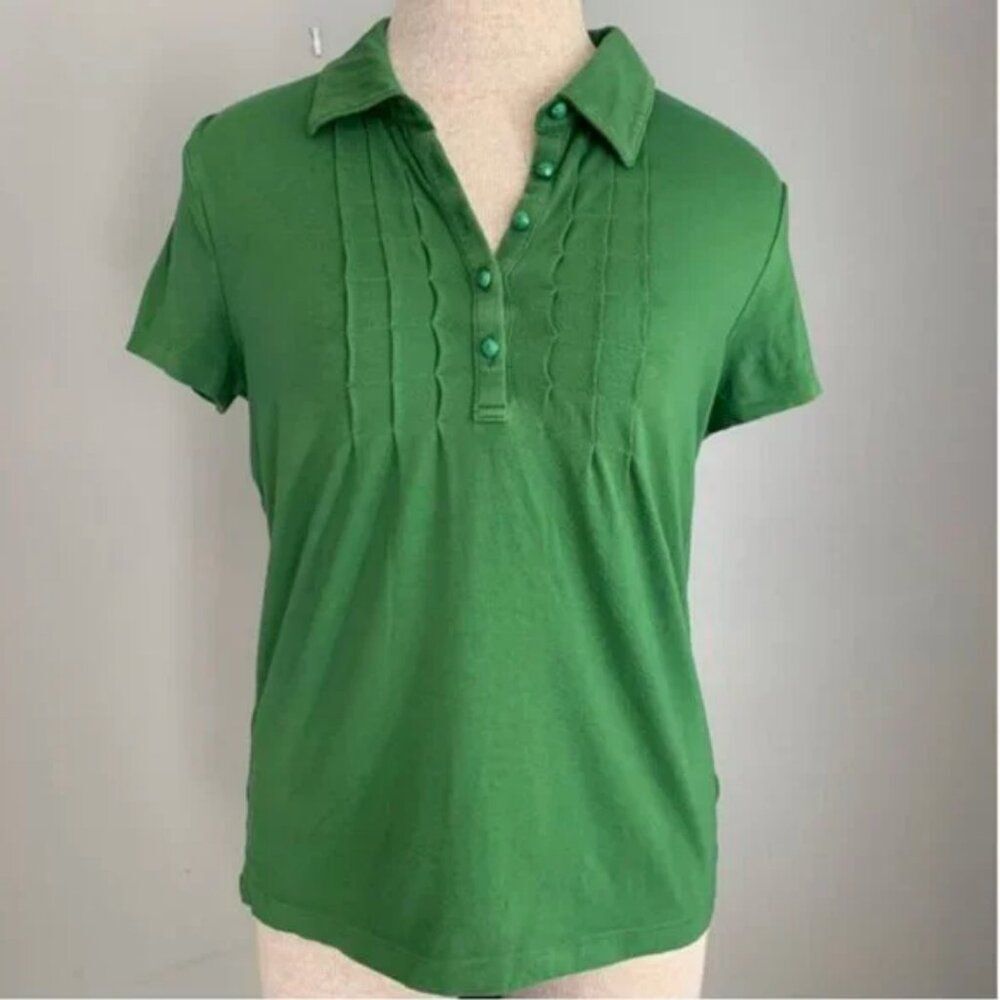 Talbots Pullover Short Sleeve Shirt Pintuck Detail Size PM
